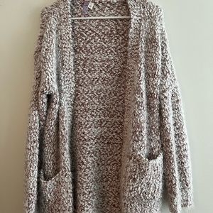 Fuzzy pink and white cardigan! Francesca’s - size medium!